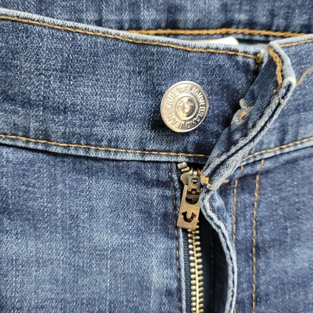 True Religion Ricky Relaxed Straight Fit Flap Denim Blue Jeans Size 38 Mexico